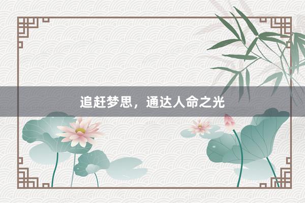 追赶梦思，通达人命之光